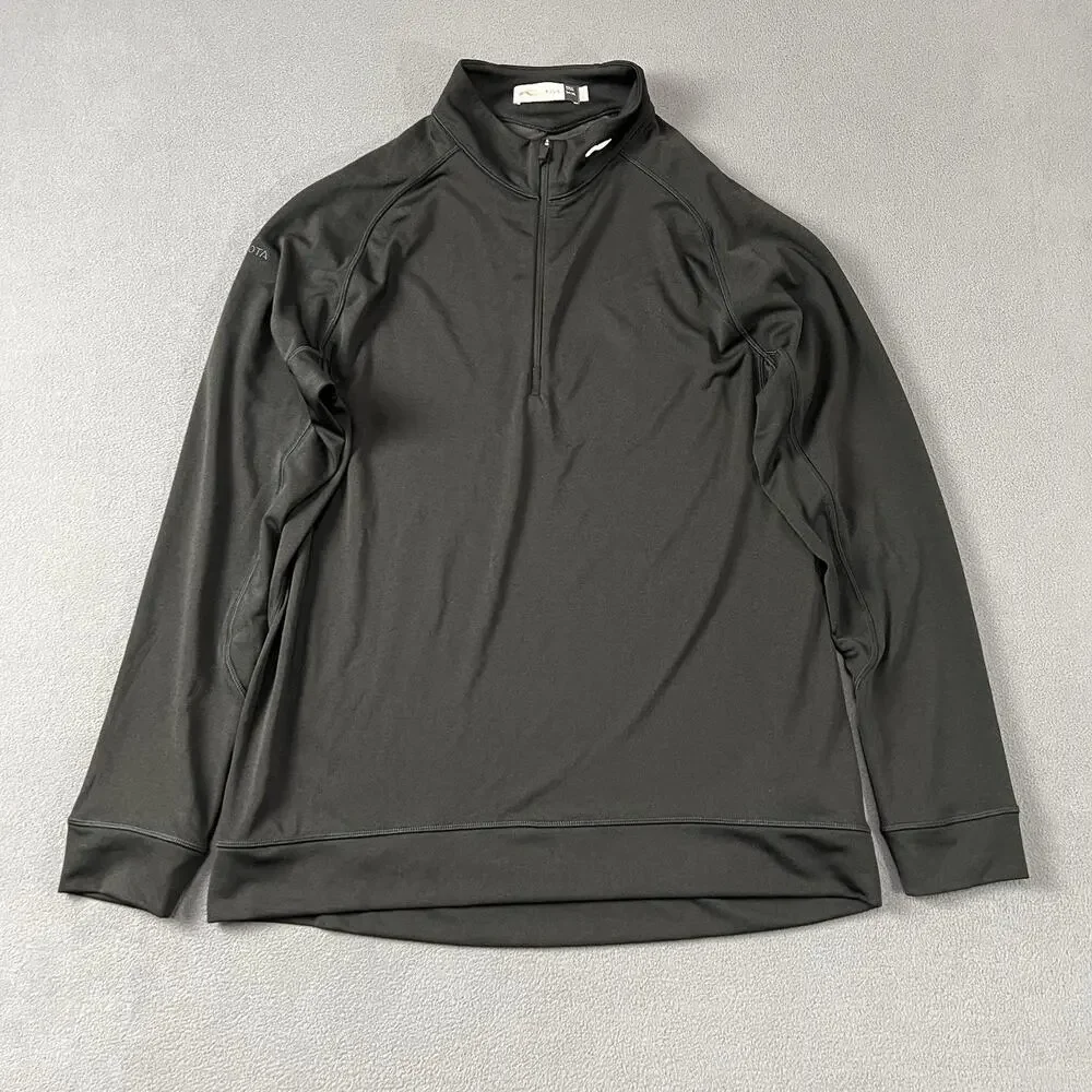 KJUS Sweater Mens XL Black Keano Half Zip Performance Golf Toyota Stretch